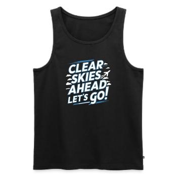 Air Traffic Controller Aircraft Flight Service - Men's Premium Organic Tank Top - black - Front - AI Model Male 178 light (178cm)