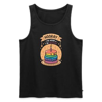 Birthgay Gay Pride Flag Mois de la fierté Egalité des droits - Débardeur bio Premium Homme - noir - Devant - Michal (187cm)