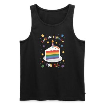 Birthgay Gay Pride Flag Mois de la fierté Egalité des droits - Débardeur bio Premium Homme - noir - Devant - Michal (187cm)