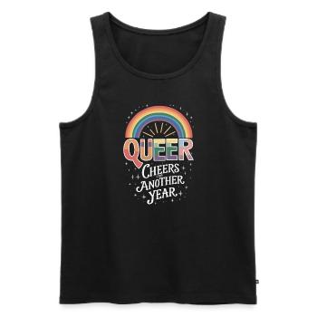 Birthgay Gay Pride Flag Mois de la fierté Egalité des droits - Débardeur bio Premium Homme - noir - Devant - Michal (187cm)