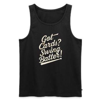 Cartes de baseball Joueur de baseball Fan de baseball Cadeau - Débardeur bio Premium Homme - noir - Devant - Michal (187cm)