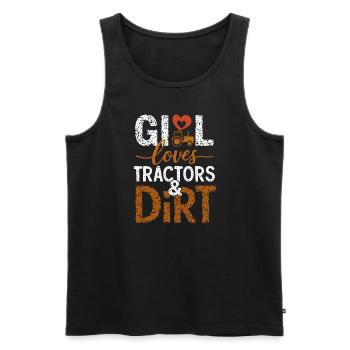 Tracteur tirant Tracteur Tracteur Tracteur Ferme Électrique - Débardeur bio Premium Homme - noir - Devant - AI Model Male 178 light (178cm)