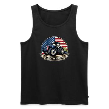 Tracteur tirant Tracteur Tracteur Tracteur Ferme Électrique - Débardeur bio Premium Homme - noir - Devant - AI Model Male 178 light (178cm)