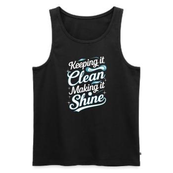 School administrators School staff Caretakers - Men's Premium Organic Tank Top - black - Front - Michal (187cm)