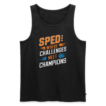 Sonderpädagogik-lehrer „sped Teacher Inclusion“ - Men's Premium Organic Tank Top - black - Front - Michal (187cm)