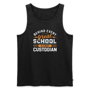 School administrators School staff Caretakers - Men's Premium Organic Tank Top - black - Front - Michal (187cm)