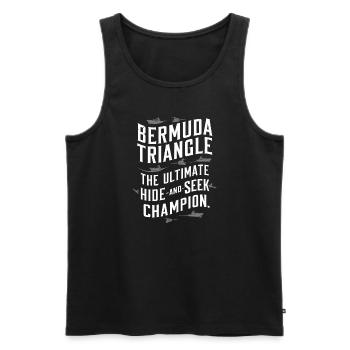 Mysterious disappearances in the Bermuda Triangle - Men's Premium Organic Tank Top - black - Front - AI Model Male 178 light (178cm)