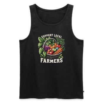 Marché fermier Agriculture Alimentation - Débardeur bio Premium Homme - noir - Devant - Michal (187cm)