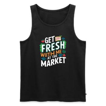 Marché fermier Agriculture Alimentation - Débardeur bio Premium Homme - noir - Devant - Michal (187cm)