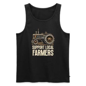 Marché fermier Agriculture Alimentation - Débardeur bio Premium Homme - noir - Devant - Michal (187cm)