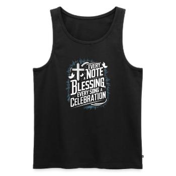 Prayer Songs Jesus Christ Religious Music - Men's Premium Organic Tank Top - black - Front - AI Model Male 178 light (178cm)