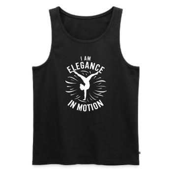 Cartwheeling Gymnastique Gymnaste Costume Roue de charrette - Débardeur bio Premium Homme - noir - Devant - Michal (187cm)