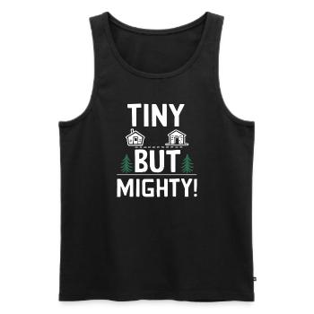Rolling Tiny House Minimalist Lifestyle - Men's Premium Organic Tank Top - black - Front - AI Model Male 178 light (178cm)