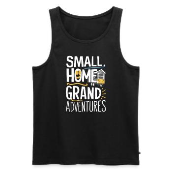 Rolling Tiny House Minimalist Lifestyle - Men's Premium Organic Tank Top - black - Front - AI Model Male 178 light (178cm)