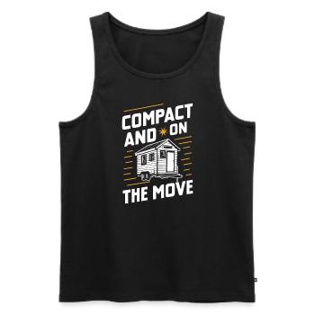 Rolling Tiny House Minimalist Lifestyle - Men's Premium Organic Tank Top - black - Front - AI Model Male 178 light (178cm)