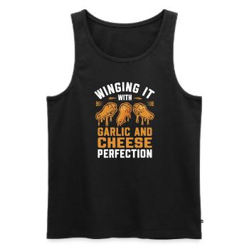 Chicken Wings Wing Hot Cooked Chicken Fast Food - Männer Premium Bio Tank Top - Schwarz - Vorne - AI Model Male 178 light (178cm)