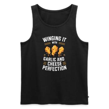 Chicken Wings Wing Hot Cooked Chicken Fast Food - Männer Premium Bio Tank Top - Schwarz - Vorne - AI Model Male 178 light (178cm)