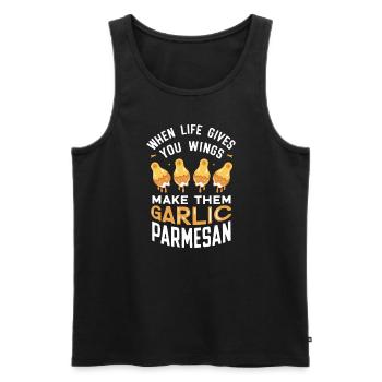 Chicken Wings Wing Hot Cooked Chicken Fast Food - Männer Premium Bio Tank Top - Schwarz - Vorne - AI Model Male 178 light (178cm)