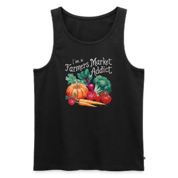 Farmers Market Farmer Agriculture Farming Food - Men's Premium Organic Tank Top - black - Front - Michal (187cm)