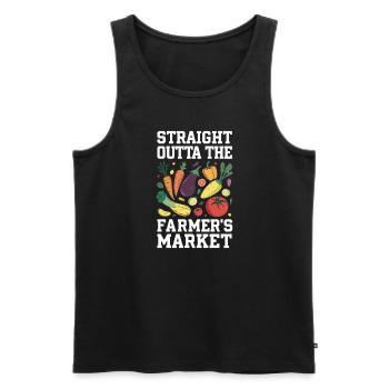 Farmers Market Farmer Agriculture Farming Food - Men's Premium Organic Tank Top - black - Front - Michal (187cm)