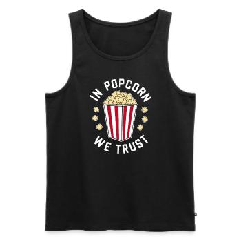 Lustiger Popcorn-spruch, Binge-watching-popcorn - Männer Premium Bio Tank Top - Schwarz - Vorne - Michal (187cm)