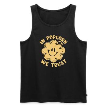 Funny popcorn saying, binge-watching popcorn - Men's Premium Organic Tank Top - black - Front - Michal (187cm)