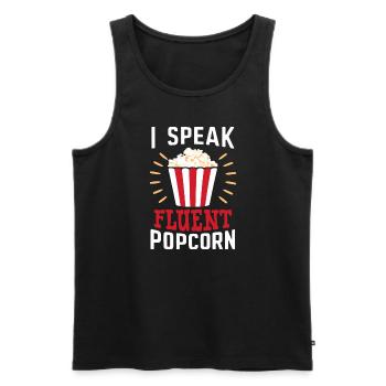 Dicton de pop-corn amusant, pop-corn en rafale - Débardeur bio Premium Homme - noir - Devant - Michal (187cm)