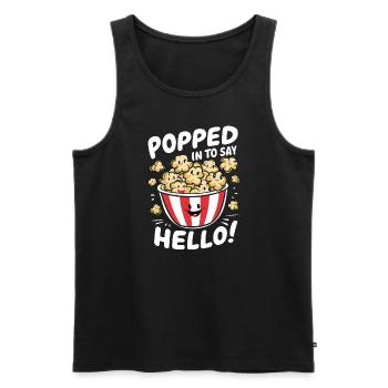 Dicton de pop-corn amusant, pop-corn en rafale - Débardeur bio Premium Homme - noir - Devant - Michal (187cm)