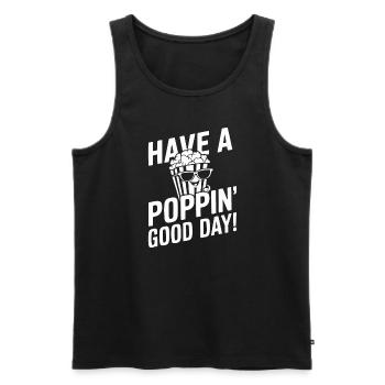 Dicton de pop-corn amusant, pop-corn en rafale - Débardeur bio Premium Homme - noir - Devant - Michal (187cm)