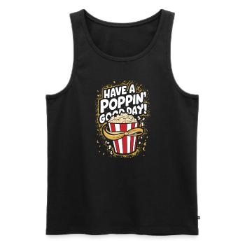 Dicton de pop-corn amusant, pop-corn en rafale - Débardeur bio Premium Homme - noir - Devant - Michal (187cm)