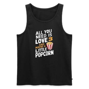 Dicton de pop-corn amusant, pop-corn en rafale - Débardeur bio Premium Homme - noir - Devant - Michal (187cm)
