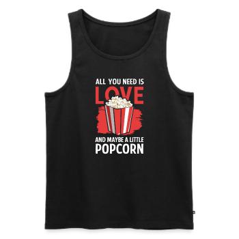 Dicton de pop-corn amusant, pop-corn en rafale - Débardeur bio Premium Homme - noir - Devant - Michal (187cm)