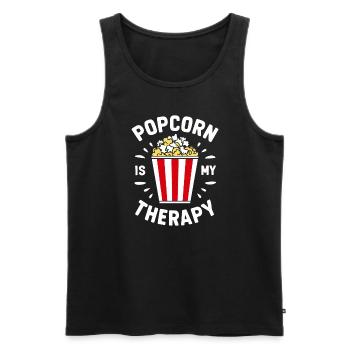 Dicton de pop-corn amusant, pop-corn en rafale - Débardeur bio Premium Homme - noir - Devant - Michal (187cm)