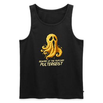 Lustiger Popcorn-spruch, Binge-watching-popcorn - Männer Premium Bio Tank Top - Schwarz - Vorne - Michal (187cm)