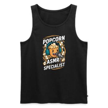 Dicton de pop-corn amusant, pop-corn en rafale - Débardeur bio Premium Homme - noir - Devant - Michal (187cm)