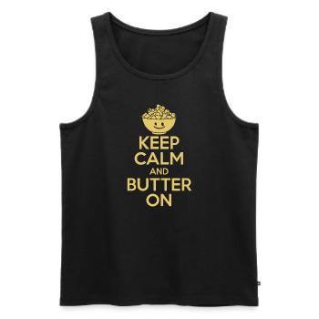 Lustiger Popcorn-spruch, Binge-watching-popcorn - Männer Premium Bio Tank Top - Schwarz - Vorne - Michal (187cm)