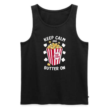 Lustiger Popcorn-spruch, Binge-watching-popcorn - Männer Premium Bio Tank Top - Schwarz - Vorne - Michal (187cm)