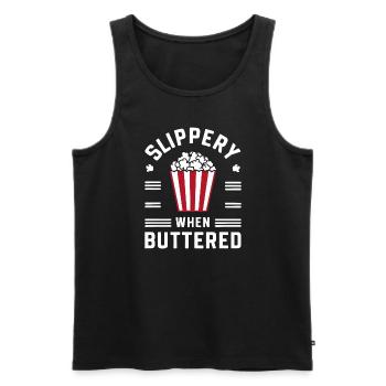 Dicton drôle de pop-corn, regarder du pop-corn en frénésie - Débardeur bio Premium Homme - noir - Devant - Michal (187cm)