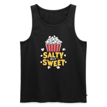 Lustiger Popcorn-spruch, Binge-watching-popcorn - Männer Premium Bio Tank Top - Schwarz - Vorne - Michal (187cm)