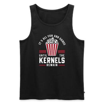 Funny popcorn saying, binge-watching popcorn - Men's Premium Organic Tank Top - black - Front - Michal (187cm)