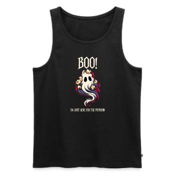 Funny popcorn saying, binge-watching popcorn - Men's Premium Organic Tank Top - black - Front - Michal (187cm)