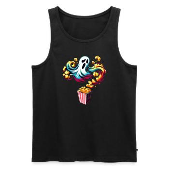 Funny popcorn saying, binge-watching popcorn - Men's Premium Organic Tank Top - black - Front - Michal (187cm)