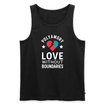 Communauté polyamoureuse Parentalité polyamoureuse - Débardeur bio Premium Homme - noir - Devant - Michal (187cm)