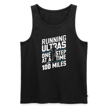 Ultra Running Ultramarathon Runner Marathoner - Men's Premium Organic Tank Top - black - Front - Michal (187cm)