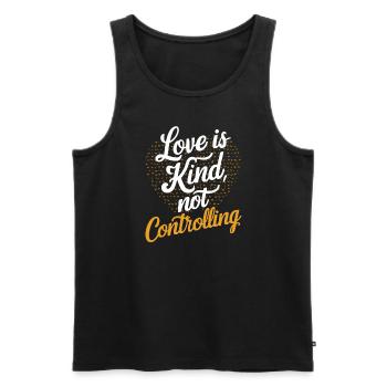 Raising awareness of domestic violence - Men's Premium Organic Tank Top - black - Front - AI Model Male 178 light (178cm)