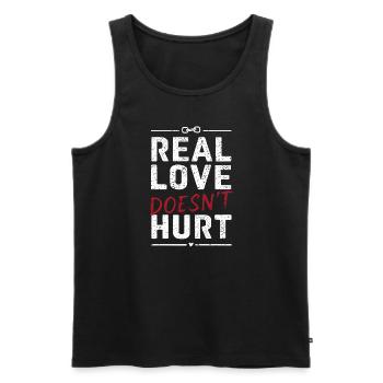 Raising awareness of domestic violence - Men's Premium Organic Tank Top - black - Front - AI Model Male 178 light (178cm)