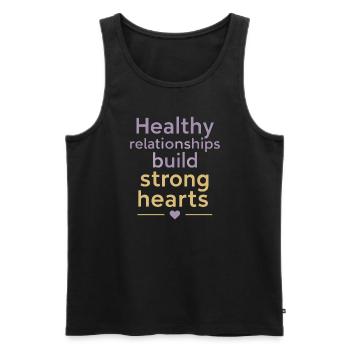 Raising awareness of domestic violence - Men's Premium Organic Tank Top - black - Front - AI Model Male 178 light (178cm)