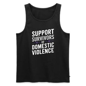 Raising awareness of domestic violence - Men's Premium Organic Tank Top - black - Front - AI Model Male 178 light (178cm)