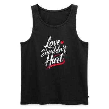 Raising awareness of domestic violence - Men's Premium Organic Tank Top - black - Front - AI Model Male 178 light (178cm)