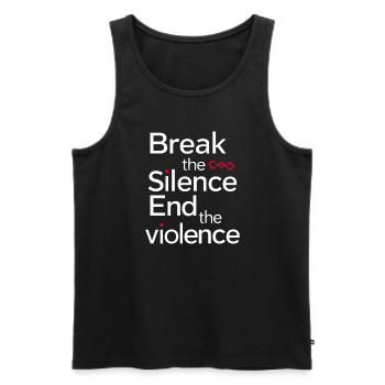 Raising awareness of domestic violence - Men's Premium Organic Tank Top - black - Front - AI Model Male 178 light (178cm)